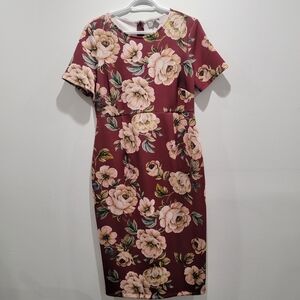 🆕️ASOS Maternity Maroon Floral Dress Sz 8